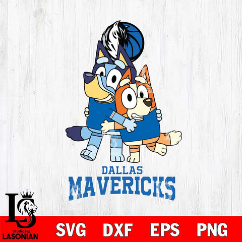 Dallas Mavericks Bluey & Bingo 12 Svg Eps Dxf Png File, NBA svg, Digital Download, Instant Download