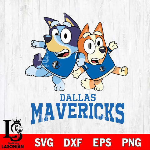 Dallas Mavericks Bluey & Bingo 13 Svg Eps Dxf Png File, NBA svg, Digital Download, Instant Download