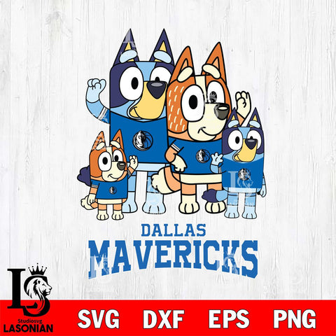 Dallas Mavericks Bluey & Bingo 14 Svg Eps Dxf Png File, NBA svg, Digital Download, Instant Download