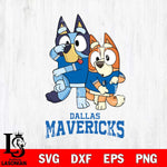 Dallas Mavericks Bluey & Bingo 18 Svg Eps Dxf Png File, NBA svg, Digital Download, Instant Download
