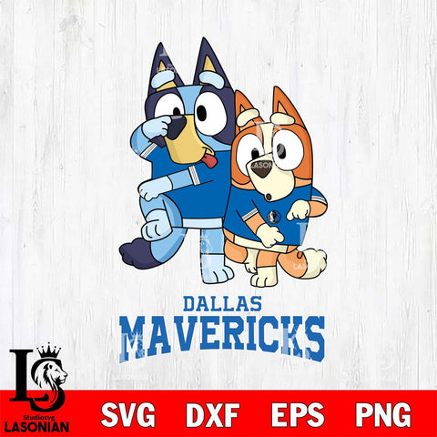 Dallas Mavericks Bluey & Bingo 18 Svg Eps Dxf Png File, NBA svg, Digital Download, Instant Download