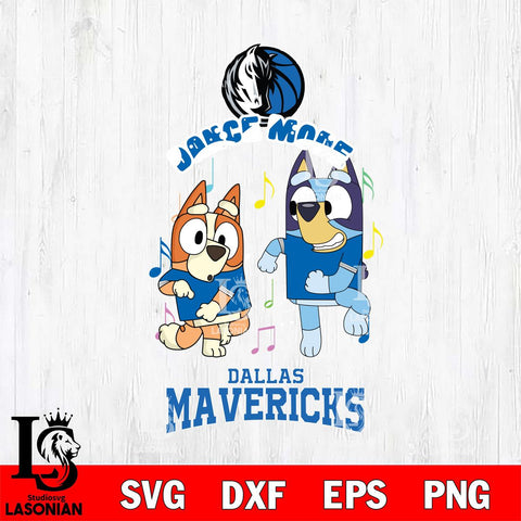 Dallas Mavericks Bluey Bingo Svg Eps Dxf Png File, NBA svg, Digital Download, Instant Download