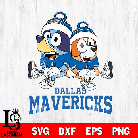 Dallas Mavericks Bluey & Bingo 8 Svg Eps Dxf Png File, NBA svg, Digital Download, Instant Download