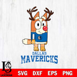 Dallas Mavericks Bluey Chilli Christmas Deer Svg Eps Dxf Png File, Digital Download