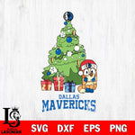 Dallas Mavericks Bluey Chilli Christmas Tree Svg Eps Dxf Png File, Digital Download