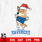 Dallas Mavericks Bluey Chilli Happy Christmas Svg Eps Dxf Png File, Digital Download