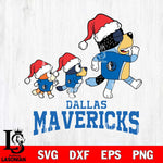 Dallas Mavericks Bluey Family Christmas Svg Eps Dxf Png File, Digital Download