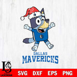 Dallas Mavericks Bluey Happy Christmas Svg Eps Dxf Png File, Digital Download