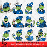 Dallas Mavericks Boujee Grinch NBA Bundle 12 SVG Eps Dxf Png File, Digital Download, Instant Download