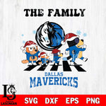 Dallas Mavericks Family Bluey Christmas Svg Eps Dxf Png File, Digital Download