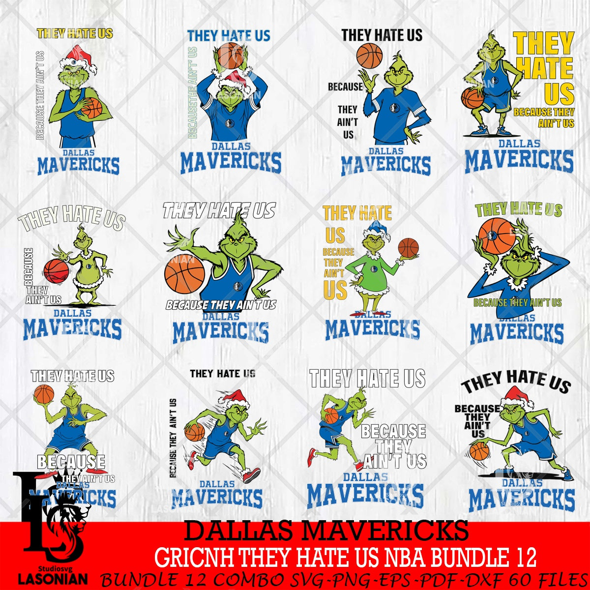 Dallas Mavericks Grinch Christmas NBA Bundle File Cut, Bundle NBA SVG ...