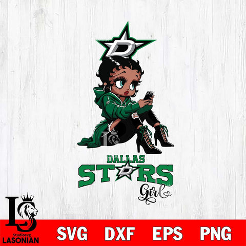 Dallas Stars Beauty Black Fan Girl Football, Svg Eps Dxf Png File, Digital Download