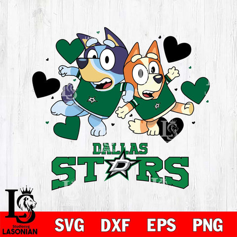 Dallas Stars Bluey & Bingo 10 Svg Eps Dxf Png File, NHL svg, Digital Download, Instant Download