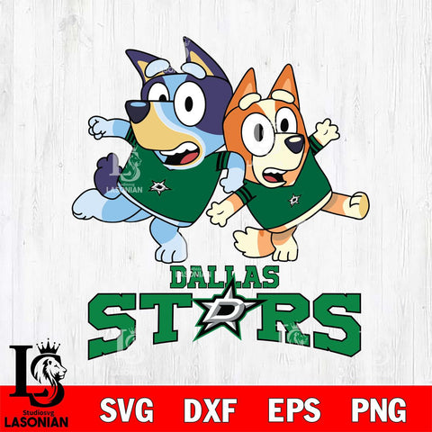 Dallas Stars Bluey & Bingo 13 Svg Eps Dxf Png File, NHL svg, Digital Download, Instant Download