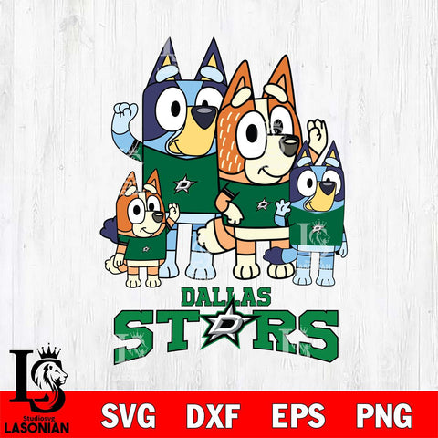Dallas Stars Bluey & Bingo 14 Svg Eps Dxf Png File, NHL svg, Digital Download, Instant Download