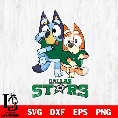 Dallas Stars Bluey & Bingo 18 Svg Eps Dxf Png File, NHL svg, Digital Download, Instant Download