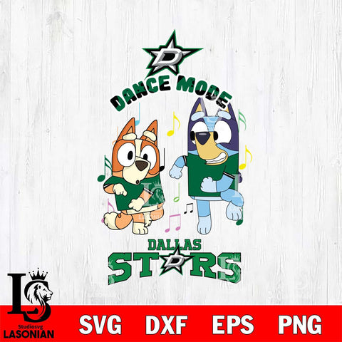 Dallas Stars Bluey Bingo Svg Eps Dxf Png File, NHL svg, Digital Download, Instant Download