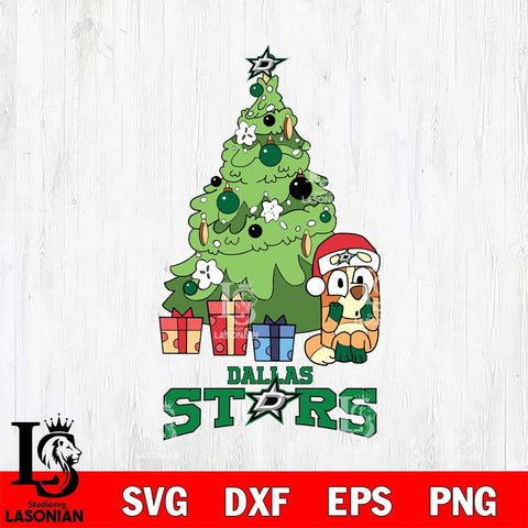 Dallas Stars Bluey Chilli Christmas Tree Svg Eps Dxf Png File, Digital Download