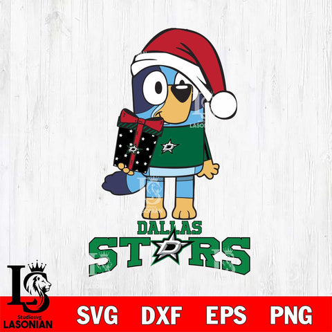 Dallas Stars Bluey Christmas Svg Eps Dxf Png File, Digital Download