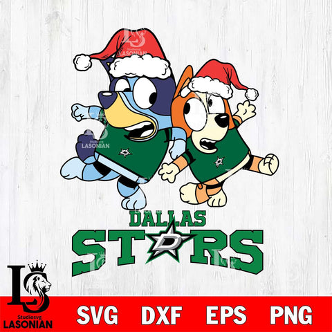 Dallas Stars Bluey Christmas Holiday Svg Eps Dxf Png File, Digital Download