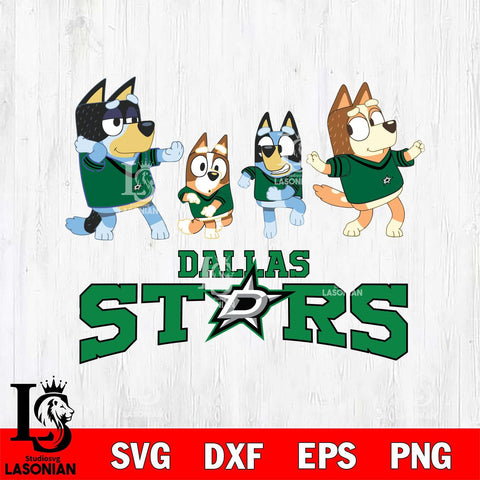 Dallas Stars Bluey Dance Mode Squats Svg Eps Dxf Png File, Digital Download, Instant Download