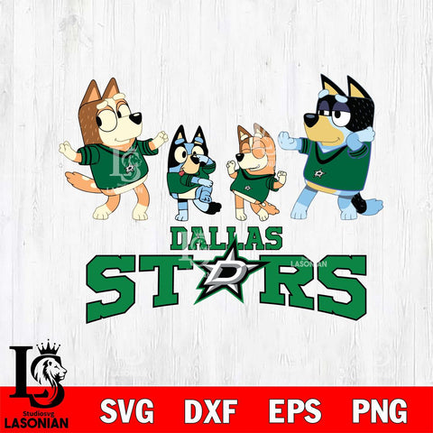 Dallas Stars Bluey Dance Squats Svg Eps Dxf Png File, Digital Download, Instant Download