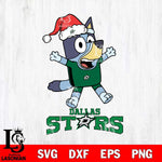 Dallas Stars Bluey Happy Christmas Svg Eps Dxf Png File, Digital Download