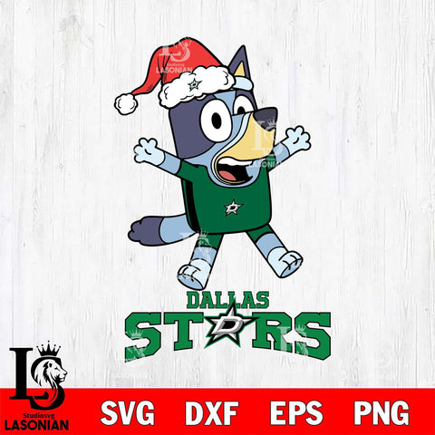 Dallas Stars Bluey Happy Christmas Svg Eps Dxf Png File, Digital Download