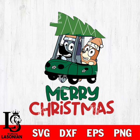 Dallas Stars Bluey Merry Christmas Svg Eps Dxf Png File, Digital Download