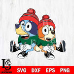 Dallas Stars Bluey & Bingo Christmas Svg Eps Dxf Png File, Digital Download, Instant Download