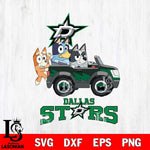 Dallas Stars Bluey friends Svg Eps Dxf Png File, NHL svg, Digital Download, Instant Download