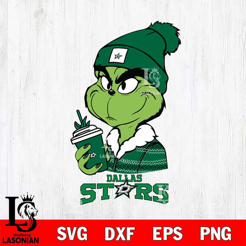 Dallas Stars Boujee Grinch Christmas Cut Files, Cricut,Christmas Svg Dxf Eps Png file , Digital Download