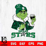 Dallas Stars Boujee Grinch Leopard Christmas Cut Files, Cricut,Christmas Svg Dxf Eps Png file , Digital Download