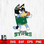 Dallas Stars Christmas Bluey Bandit Heeler Svg, Christmas Svg , NHL svg , Digital Download, dxf eps png pdf file