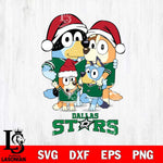 Dallas Stars Christmas Bluey Family Sport Svg, Christmas Svg , NHL svg , Digital Download, dxf eps png pdf file