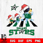 Dallas Stars Christmas Family Bluey Walking Svg, Christmas Svg , NHL svg , Digital Download, dxf eps png pdf file