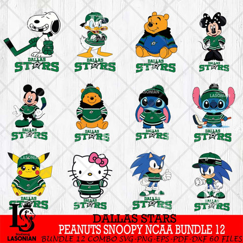 Dallas Stars Disney Hockey NHL Bundle 12 SVG DXF EPS PNG FILE,NHL Bundle File Cut,Disney Digital Download,Instant Download, Silhouette