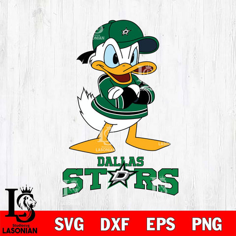 Dallas Stars Donald Duck NHL Hockey SVG DXF EPS PNG FILE,NHL File Cut,Disney Digital Download,Instant Download, Silhouette