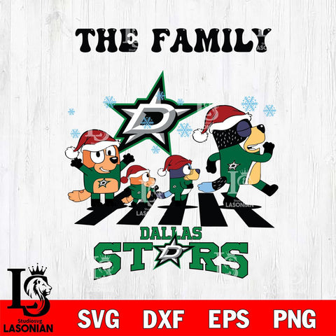 Dallas Stars Family Bluey Christmas Svg Eps Dxf Png File, Digital Download