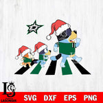 Dallas Stars Family Bluey Walking Christmas Svg Eps Dxf Png File, Digital Download, Instant Download