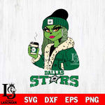 Dallas Stars Girls Grinch Bougie Svg Eps Dxf Png File, Digital Download, Instant Download