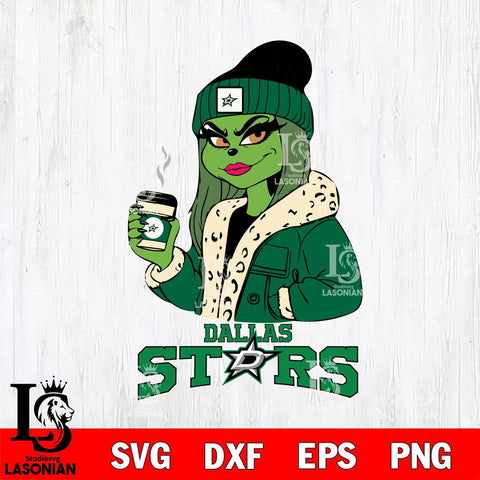 Dallas Stars Girls Grinch Bougie Svg Eps Dxf Png File, Digital Download, Instant Download