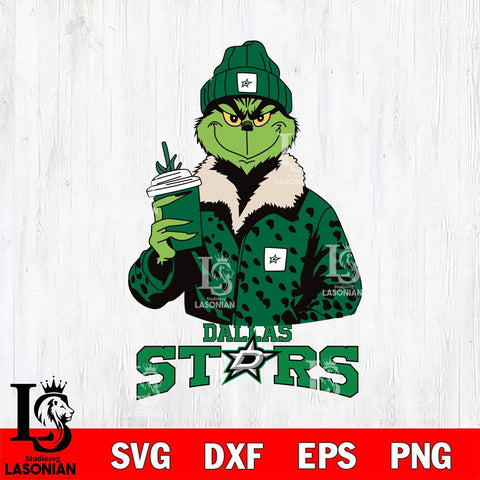 Dallas Stars Grinch Christmas Cut Files, Cricut,Christmas Svg Dxf Eps Png file , Digital Download