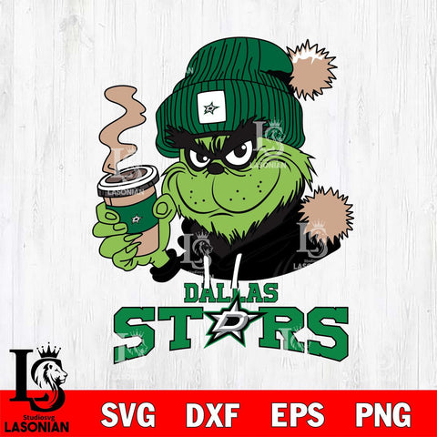 Dallas Stars Grinch Cofffe Hoodie Cut Files, Cricut,Christmas Svg Dxf Eps Png file , Digital Download