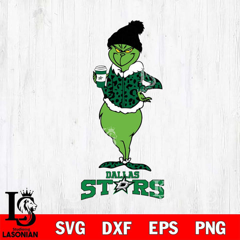 Dallas Stars Grinch Leopard Coffee Svg Eps Dxf Png File, Digital Download, Instant Download