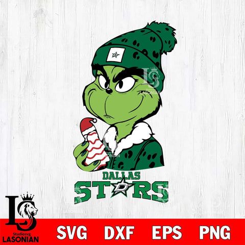 Dallas Stars Grinch Tree Cake Svg Eps Dxf Png File, Digital Download, Instant Download