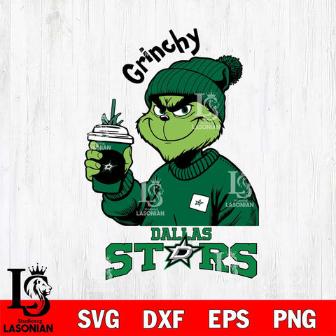 Dallas Stars Grinchy Bougie Christmas Cut Files, Cricut,Christmas Svg Dxf Eps Png file , Digital Download