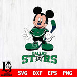 Dallas Stars Mickey NHL Hockey SVG DXF EPS PNG FILE,NHL File Cut,Disney Digital Download,Instant Download, Silhouette