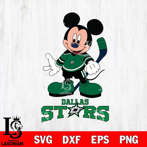 Dallas Stars Mickey NHL Hockey SVG DXF EPS PNG FILE,NHL File Cut,Disney Digital Download,Instant Download, Silhouette