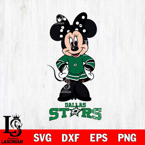 Dallas Stars Minnie Mouse NHL Hockey SVG DXF EPS PNG FILE,NHL File Cut,Disney Digital Download,Instant Download, Silhouette